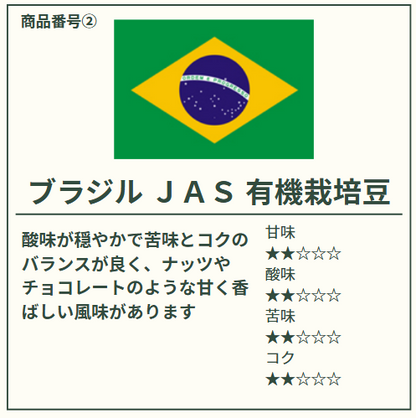 ブラジルＪＡＳ 有機栽培焙煎豆